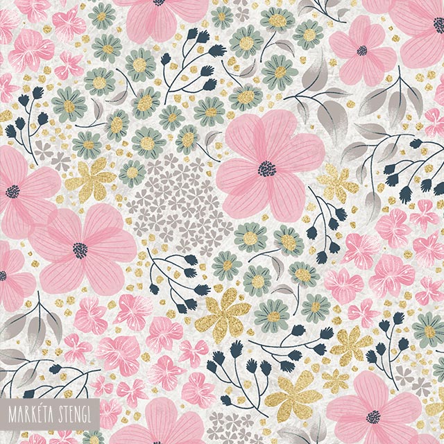 Floral surface pattern design by Markéta Stengl