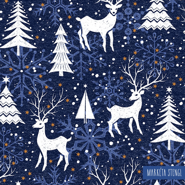 Christmas artwork with reindeer