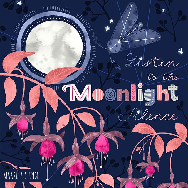 Moonlight silence illustration and lettering