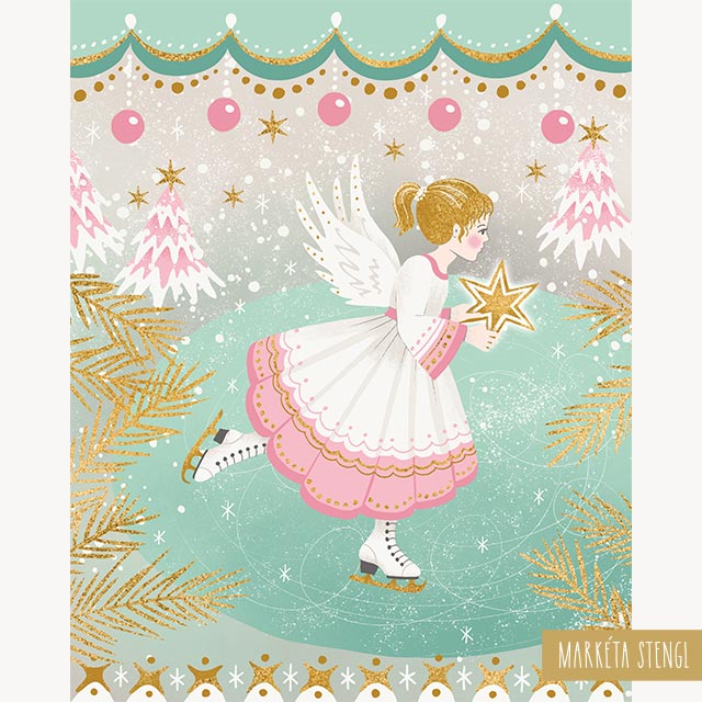 Christmas illustration of an angel