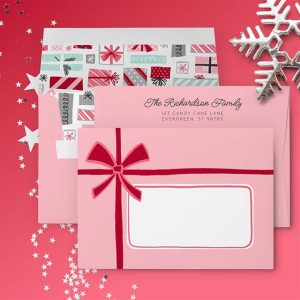 Pink Christmas Presents Envelope
