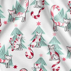 Peppermint Candy Cats Collection Fabric