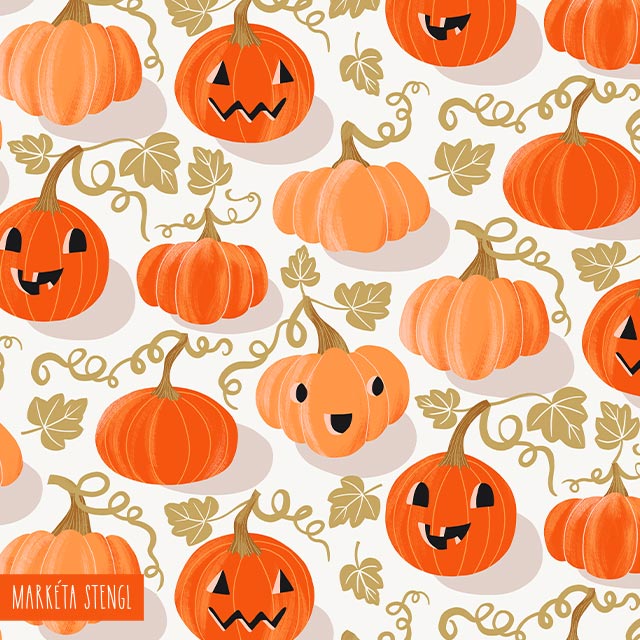 Halloween Samhain pumpkin lanterns pattern